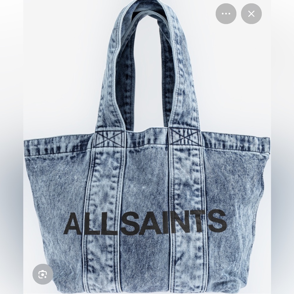 All Saints Izzy Blue Denim Tote Bag